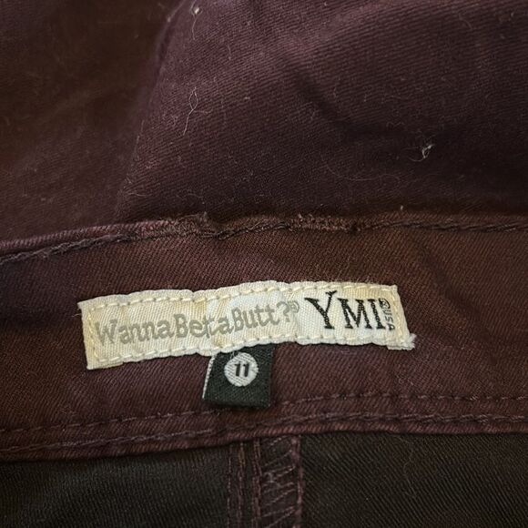 YMI Wannabetta butt? burgundy black cuffed pants Size 11 - Picture 10 of 12